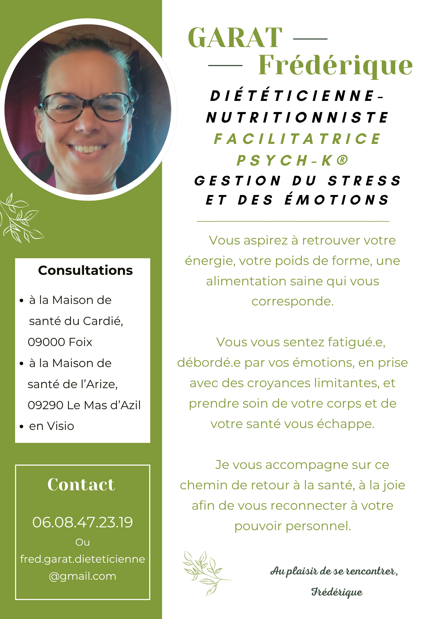 flyer frédérique garat dietéticienne